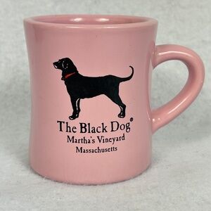 THE BLACK DOG Martha's Vineyard MA Pink Heavy Diner Mug 4" Cape Cod 2 Sided